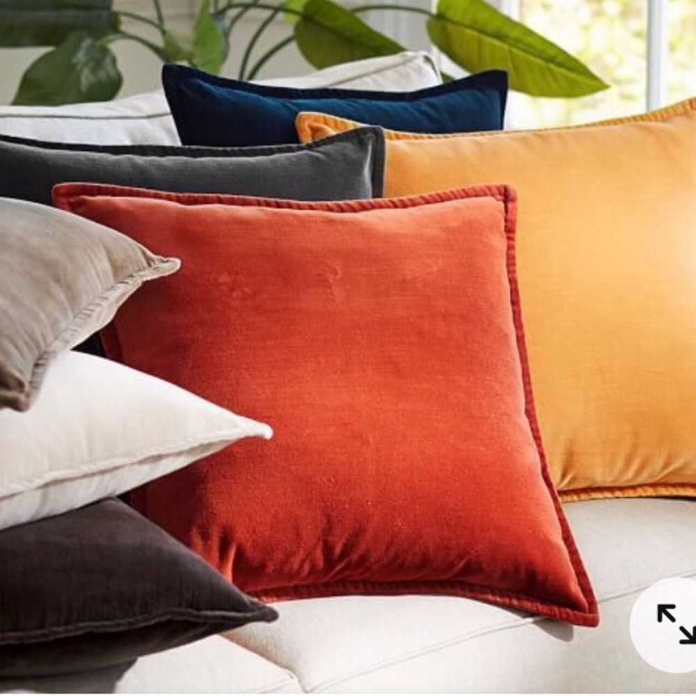 Set 2 Pottery Barn Washed Velvet Pillow Covers